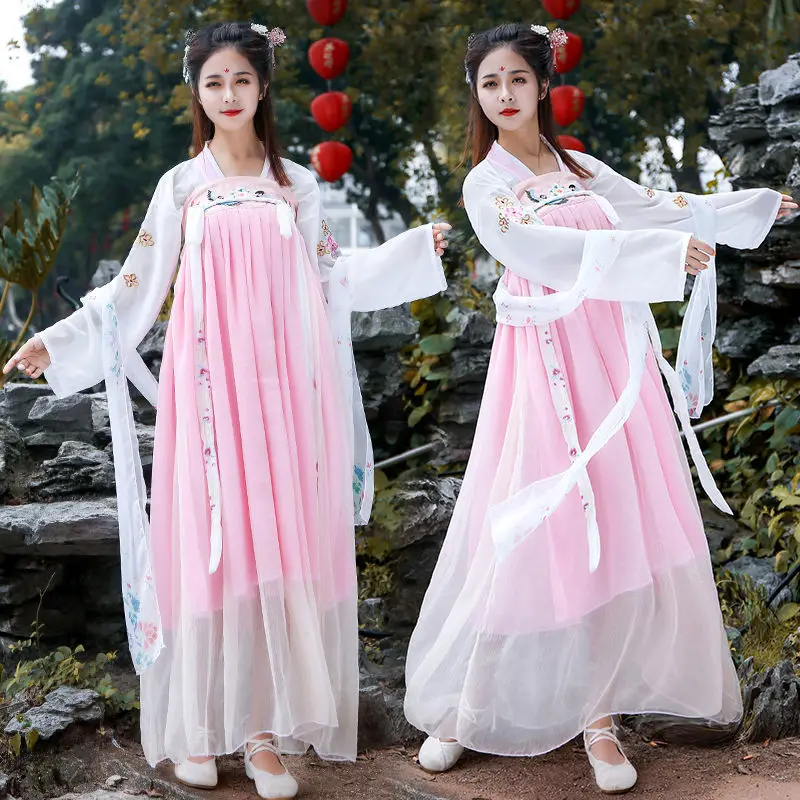 

Для взрослых династия Мин ханьфу Улучшенный женский китайский костюм старинная традиция Косплей старинная сказочная одежда Вечерние вече...