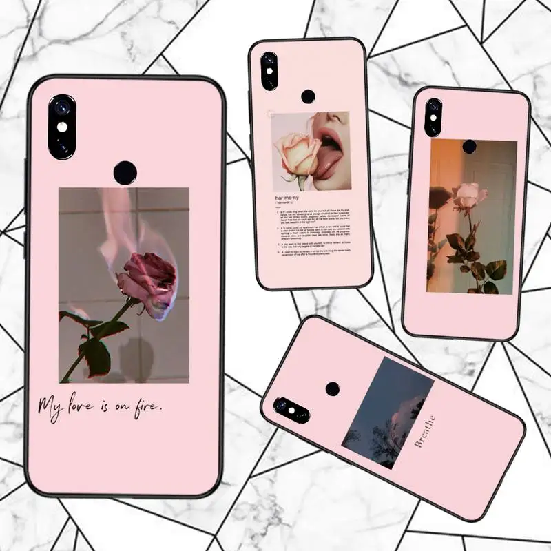 

Flower Summer Pink aesthetics pattern Phone Case For Xiaomi Redmi note 7 8 9 t s 10 A pro lite funda shell coque cover