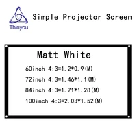 thinyou 60inch 72inch 84inch 100 inches 43 white curtain projector screen for hd 3d led smart movie home theater projector
