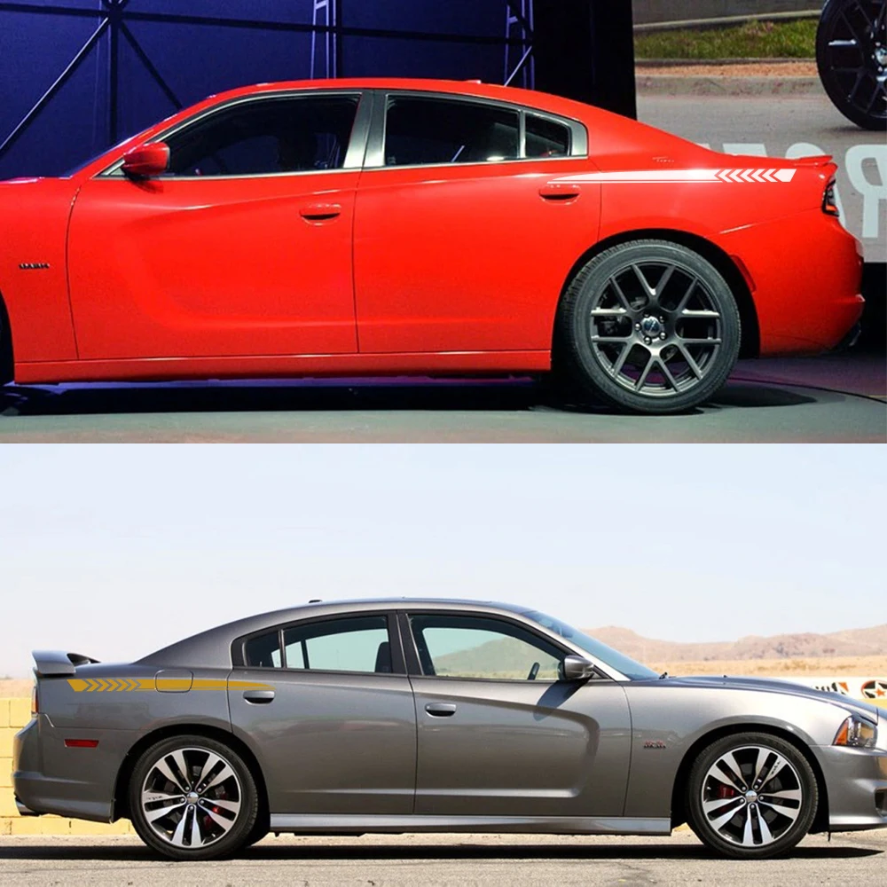 Наклейки для автомобиля Dodge Charger 2 шт. спортивный Стайлинг длинные боковые полосы