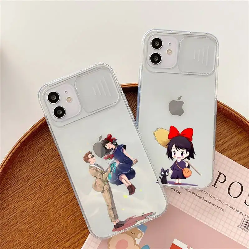 

Kiki's Delivery Service Phone Case transparent For iPhone 7 8 11 12 X XS XR MINI Pro Max Plus Slide Camera Lens Protect