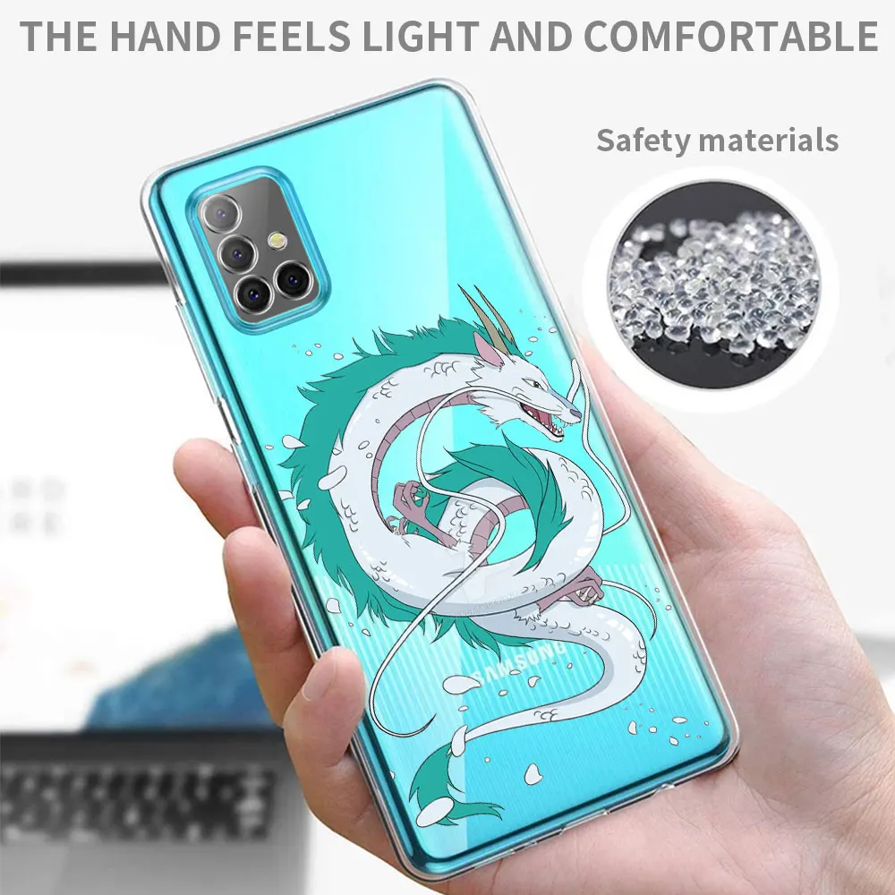 japan anime chihiro spirited away phone case for samsung galaxy a51 a71 a21s a12 a11 a31 a41 a52 a32 5g a72 a01 clear soft cover free global shipping
