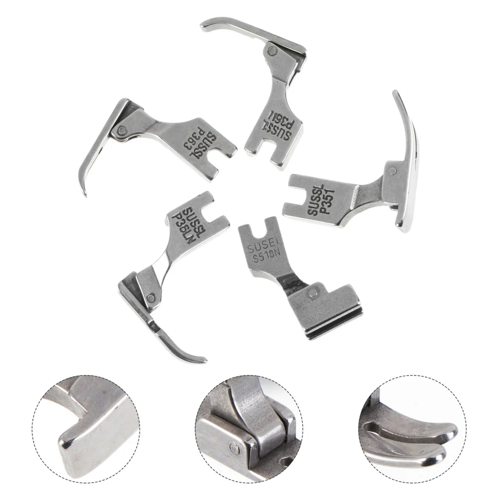 

5Pcs Presser Feet for Juki Industrial Sewing Machine S518NS P36LN P36N P351 P363 (Silver)