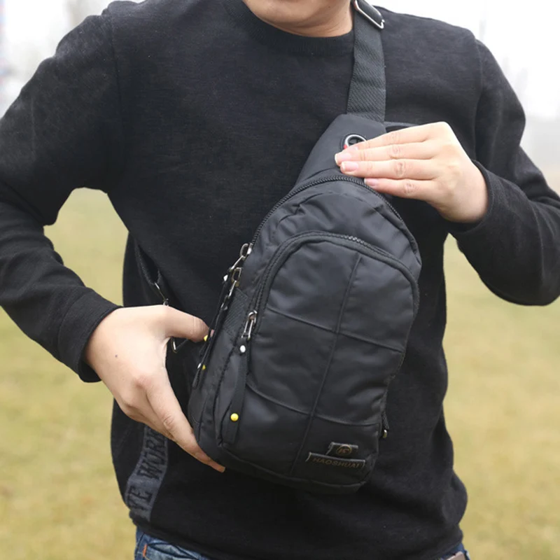 Мужской нейлоновый нагрудный рюкзак высокого качества маленькая сумка через