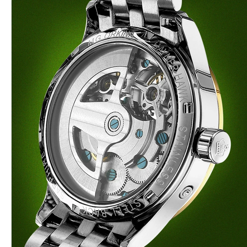 Мужские автоматические часы Montre Homme стильные деловые из нержавеющей стали с