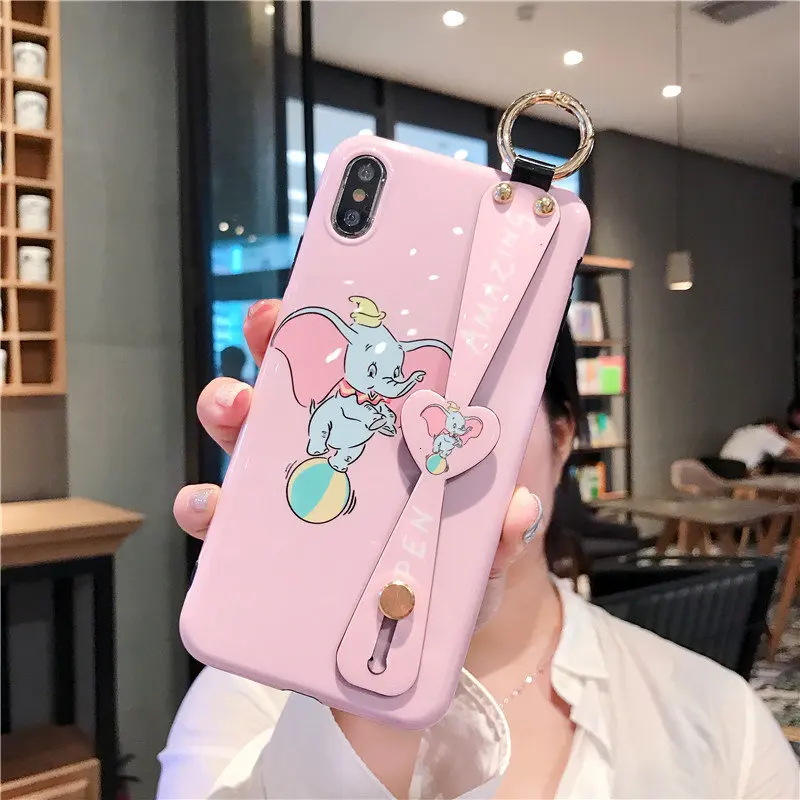 Мультяшный чехол для телефона Dumbo для iPhone 11 Pro Max XR XS Max X милый силиконовый ремешок для пары чехол для iPhone 7 8 6 6S Plus Coque