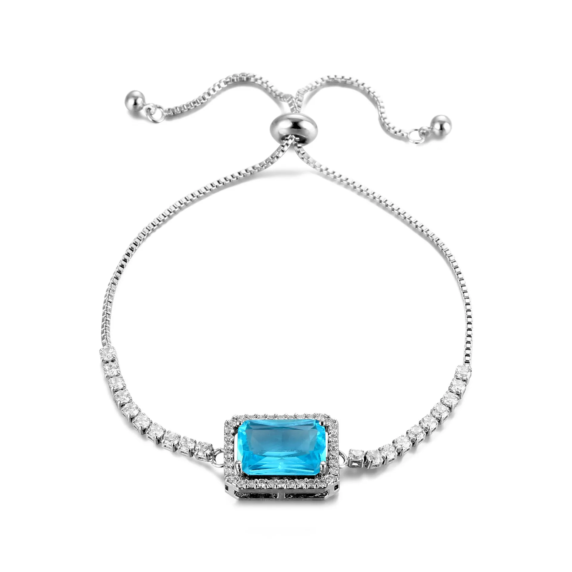 Изысканный Ретро темпераментный прямоугольный красочный циркониевый браслет