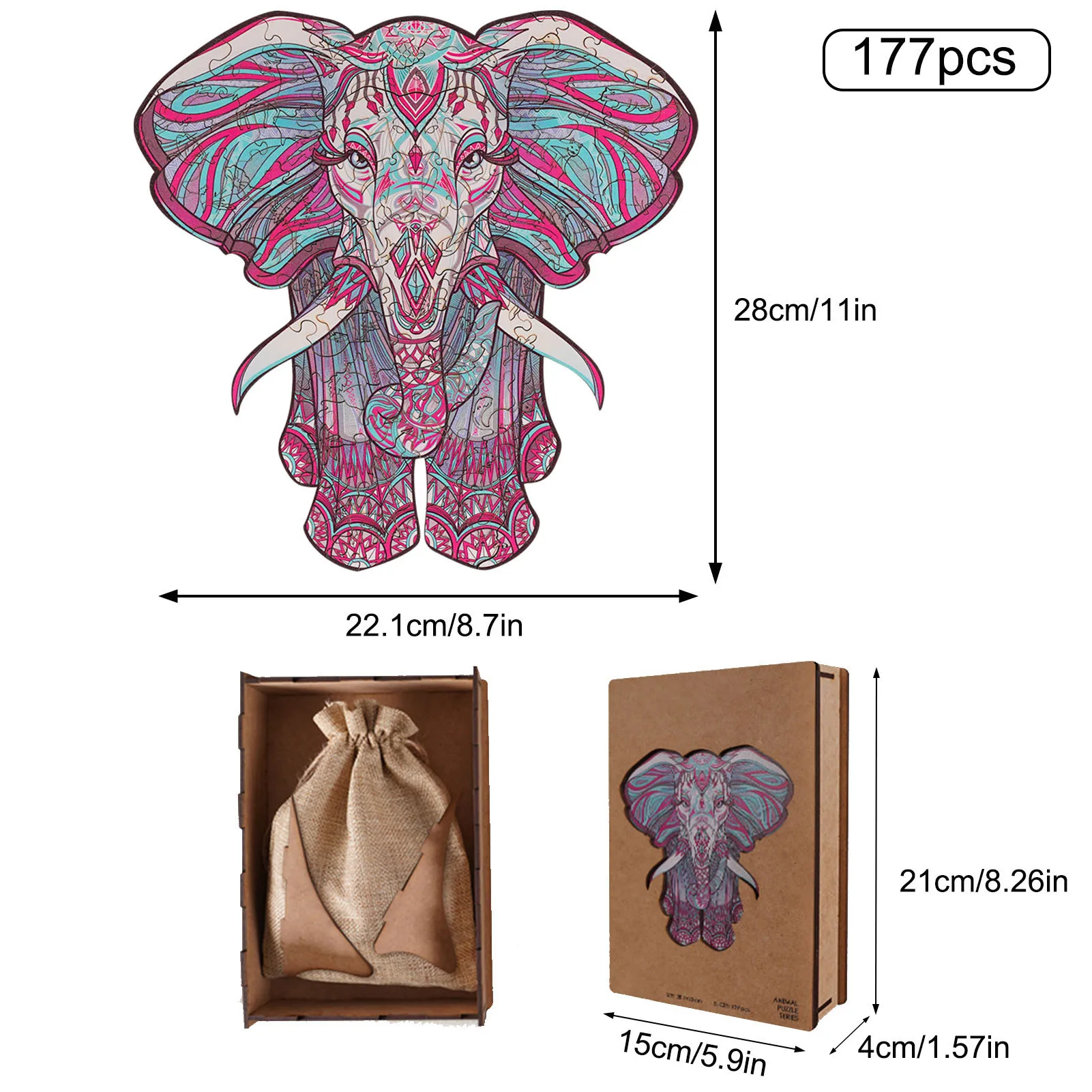 

Hot Sale Colorful Puzzle Blocks Irregular Shape Animal Puzzles Blue Dragon Elephant Squirrel Lynx Elvis Presley Owl Wooden Box