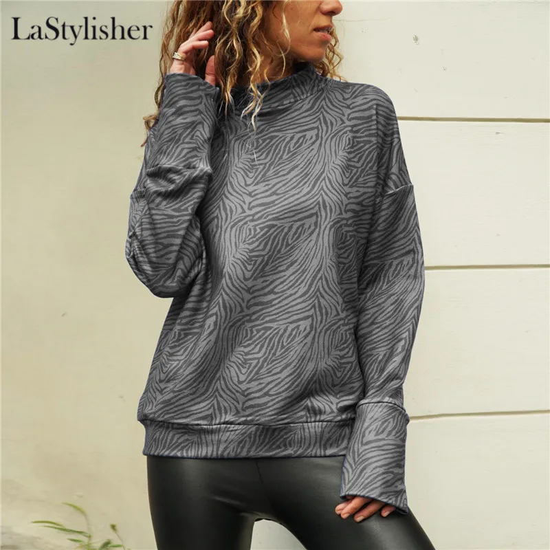 Полосатая блузка с высоким воротом размер d Осень-зима зеленая рубашка блузки для