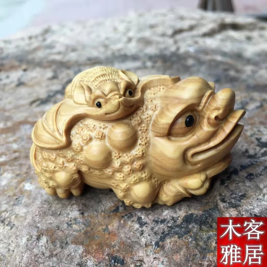 Резьба из самшита золотая ручка жабы с тремя футами, ручная резьба по ...