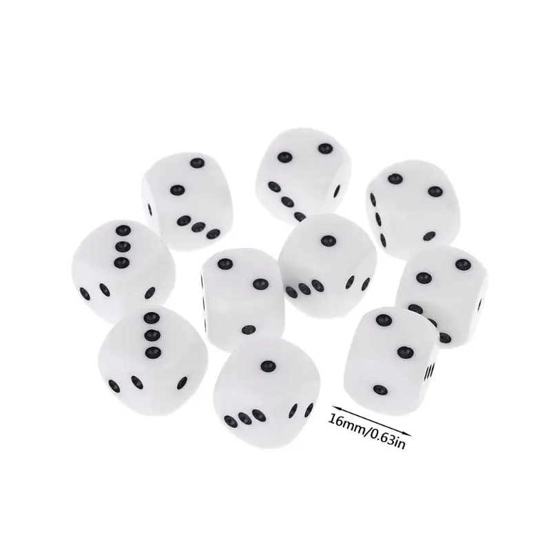 

10Pcs 16mm D3 Six Sided Dices Beads For Dungeons & Dragon D&D RPG Poly Desktop Table Playing Games Q1FF