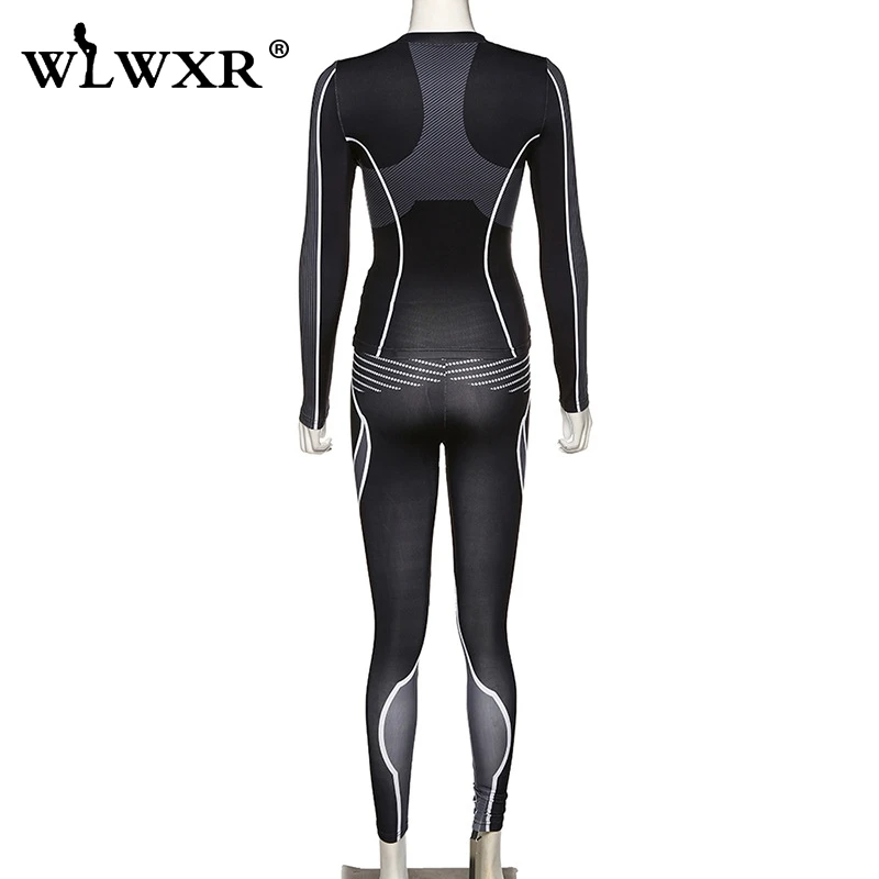 WLWXR зимние женский комплект 2 шт. спортивные костюмы одежда с длинным рукавом