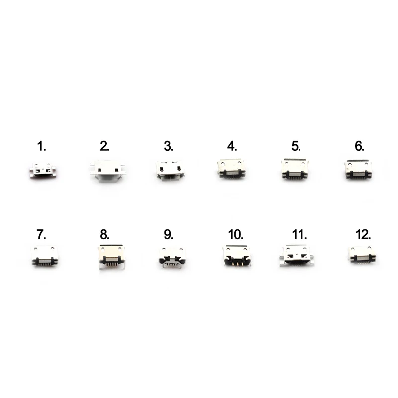 60 шт./компл. микро USB разъем 12 моделей разъемов для проводов Набор USB-разъемов MP3