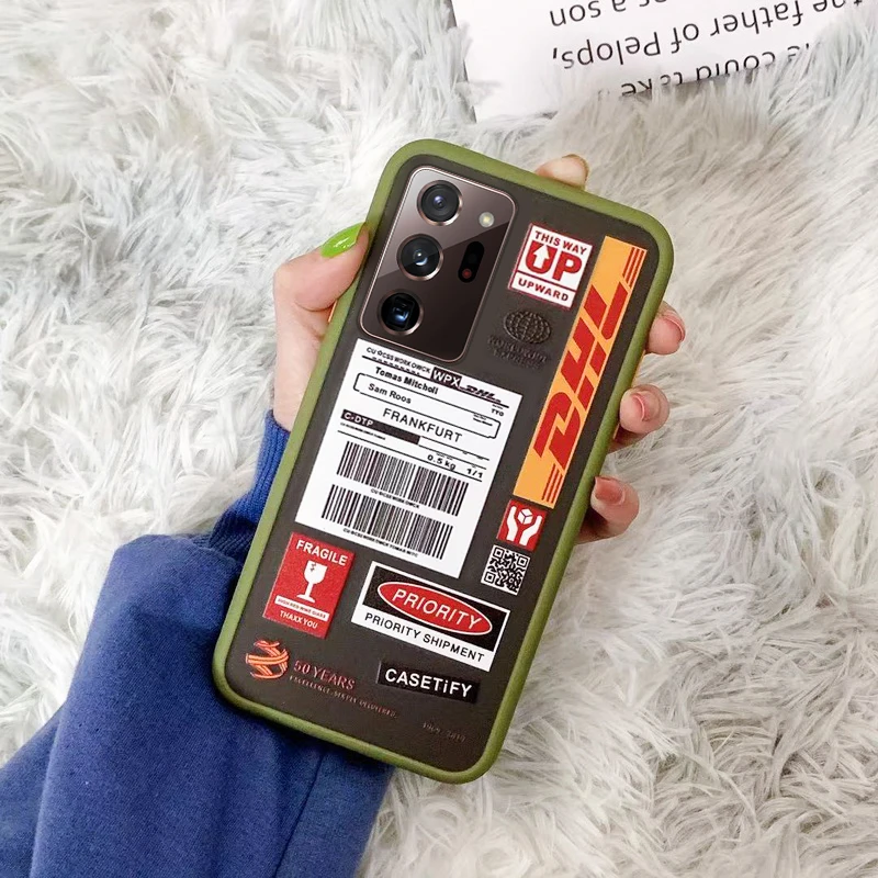 

For Samsung Galaxy Note 20 Ultra DHL Shipping Bar Code Pattern Hybrid Soft Case Phone Cover For Samsung Galaxy S20 S10 S9 Plus
