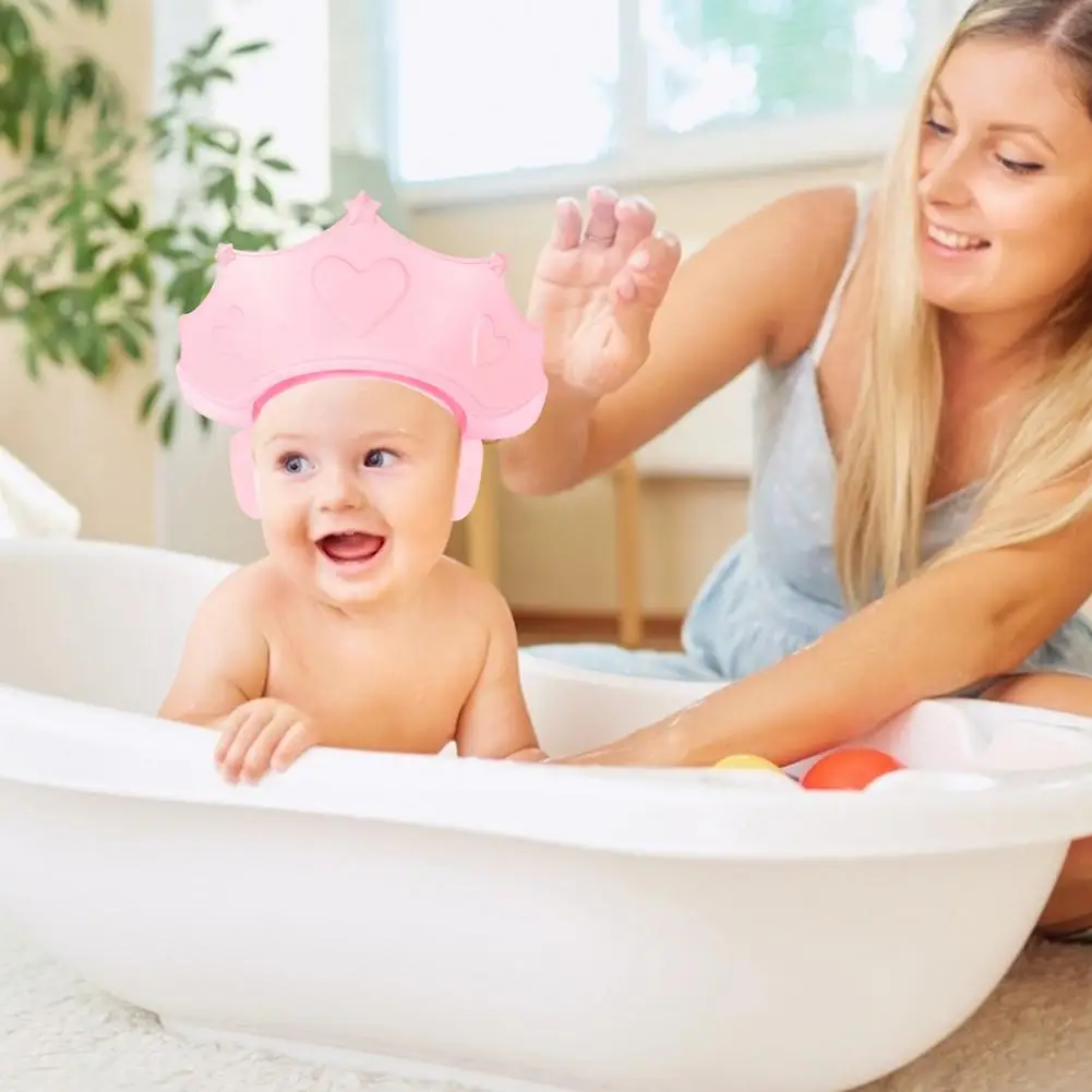Gorro de ba&ntilde;o seguro para ni&ntilde;os, protector de orejas, suave, con champ&uacute;-1