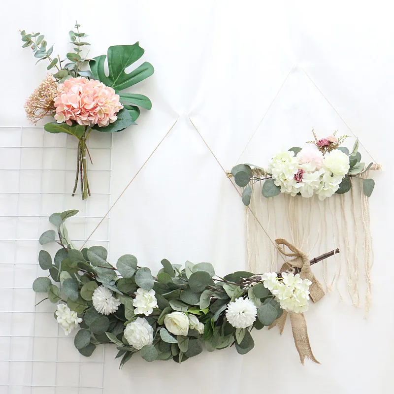 Новые искусственные листья эвкалипта зеленые растения из ротанга гирлянда