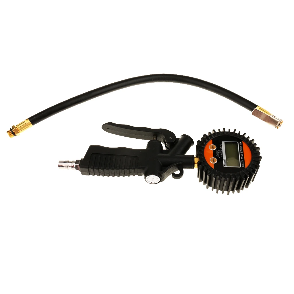 

Car Truck Motorcycle Digital Tire Inflator Measuring Device With 100 PSI Manometer