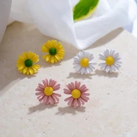 todorova korean style cute daisy flower stud earrings for women summer fresh floral earrings wholesale jewelry femme brincos