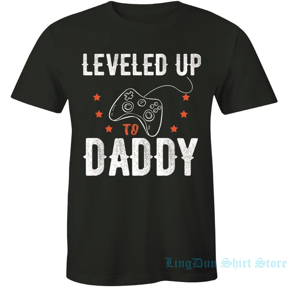 Leveled Up Daddy футболка для геймеров ребенка анонс ожидание будущего подарок папы