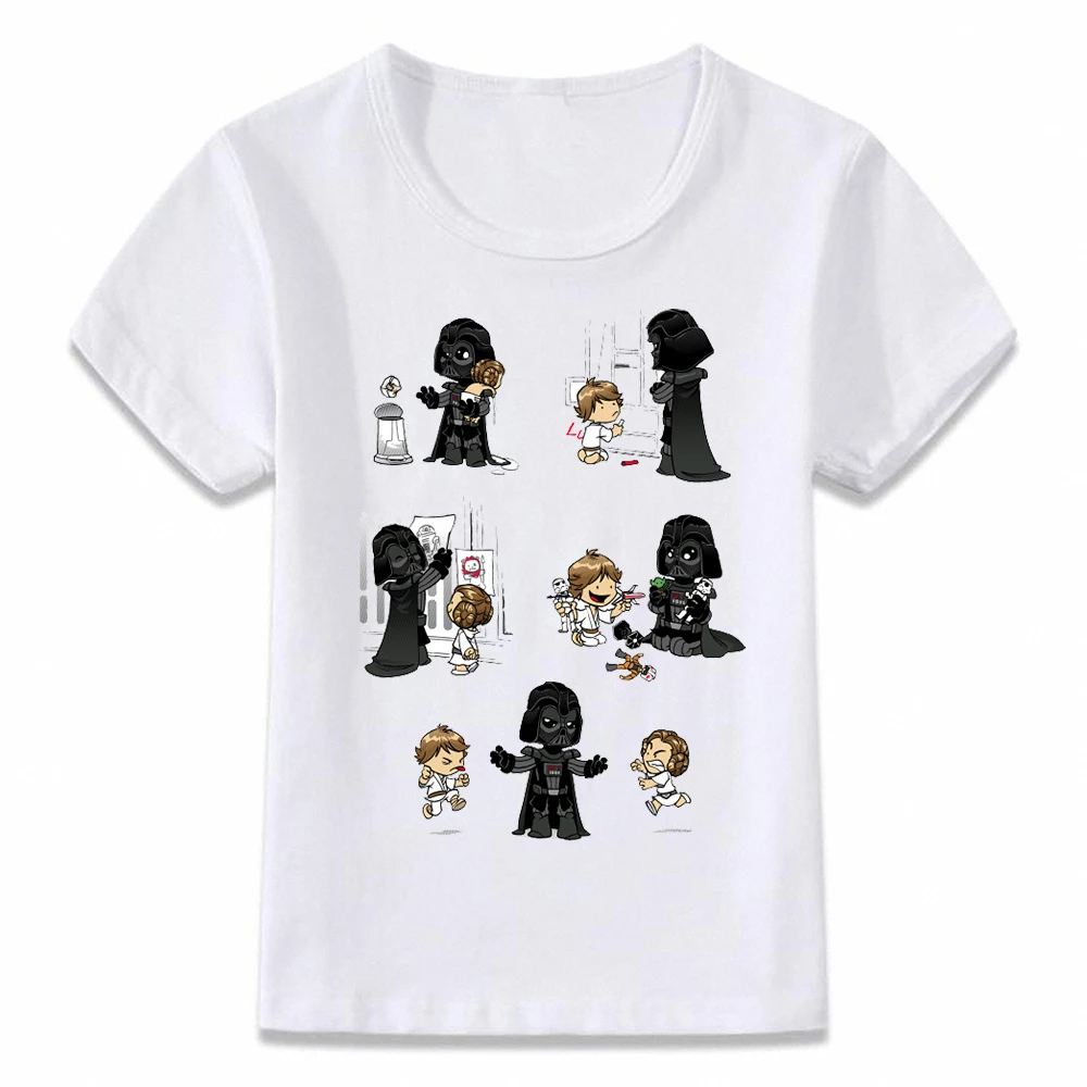 2R0040U Детская одежда футболка Звездные войны, Дарт Вейдер, Leia and Skywalker, футболка Hoosier Daddy для мальчиков и девочек, рубашки для малышей, футболка - Цвет: 2R0040U