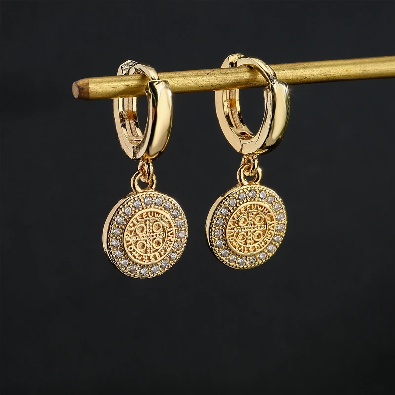 NEWBUY Fashion Gold Color Copper Geometric Earrings Luxury CZ Elephant Charm Dangle Earring Female Party Jewelry Accessories