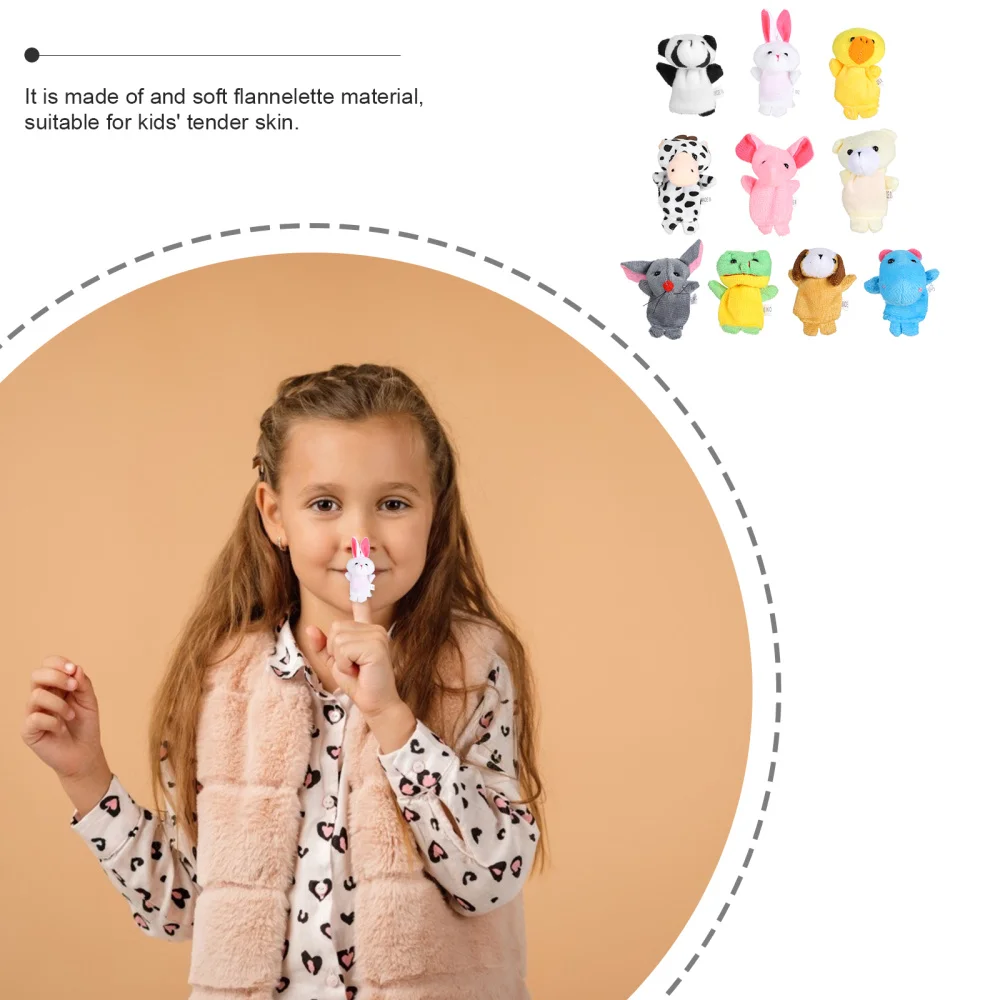 

10pcs Animal Finger Puppets Lovely Educational Animal Puppet (Random Style)