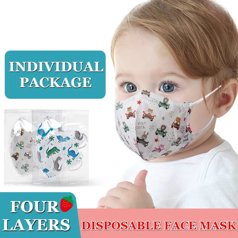 

KN95 0-12 Years Cartoon Pattern Child Mask 4-layer Filter Anti-dust Protective Face Mouth Masks Approved Disposable Mascarillas