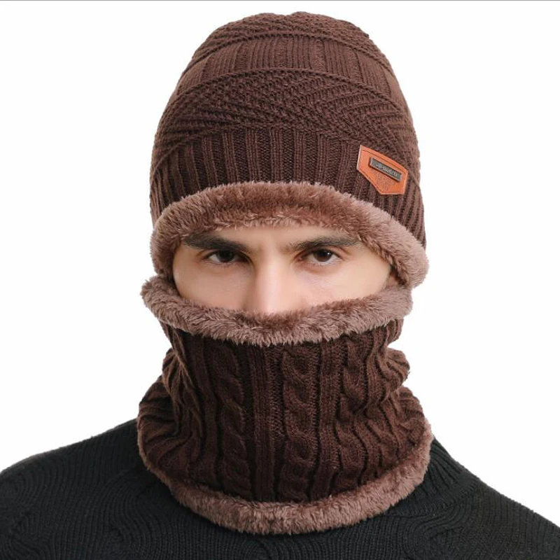 Теплая зимняя шапка для шеи теплые зимние шапочки мужчин и женщин шерстяной шарф