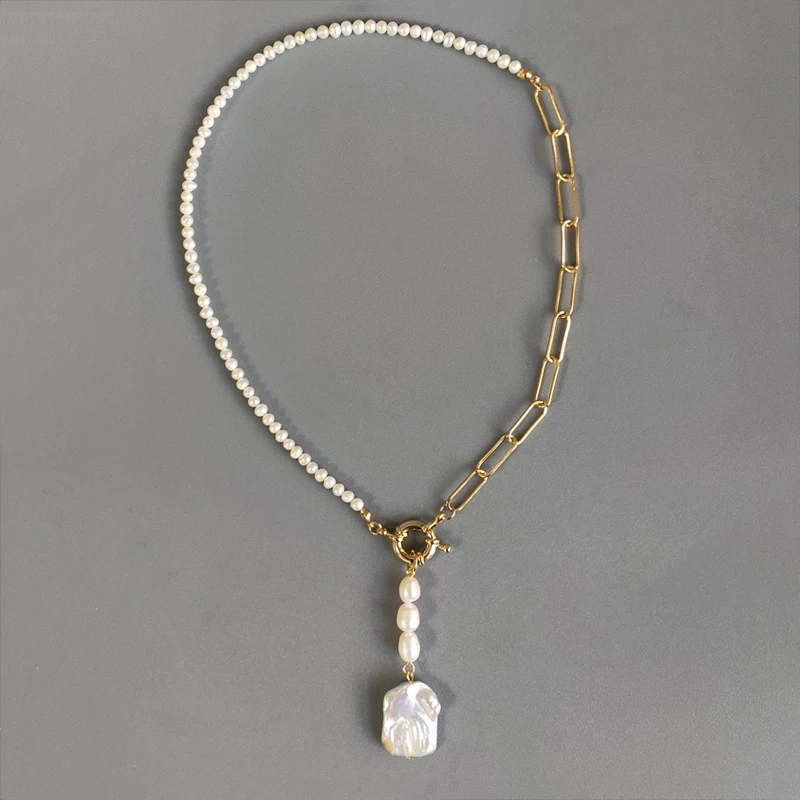 

Готическое ожерелье из натурального жемчуга кулон эстетические украшения на шею бижутерия для вечеринки на Хэллоуин Модные ювелирные изде...