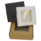 5 шт. 10x10x2 см, Подарочная коробка с окном, мини-картонная коробка из крафт-бумаги, рождественские конфеты, конфеты, печенье, упаковка на заказ