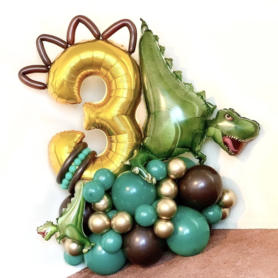 

45pcs/Set Dinosaur Theme Birthday Decoration 32inch Gold Number Ballon Jungle Animal Party Baby Shower Supplies Kids Boys Ballon