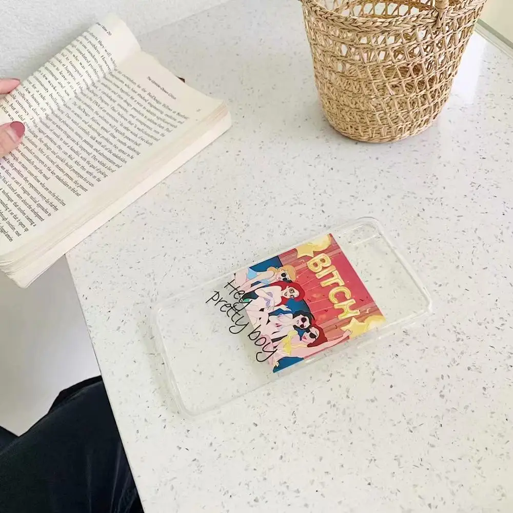 Милый прозрачный чехол для телефона из ТПУ с узором девочек iPhone X XS Max XR 7 8 6 6s Plus