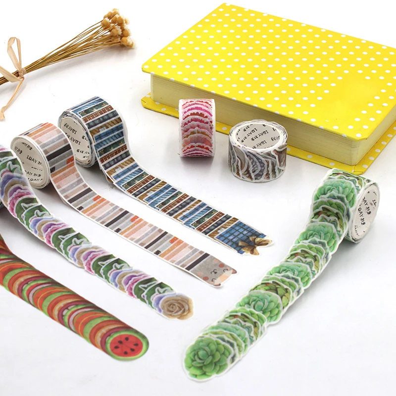

200PCS/Roll Masking Petals Tape Washi Tape DIY Scrapbook Sticker Sticky Paper Diary Flower Stickers Adhesive Tape Stationery