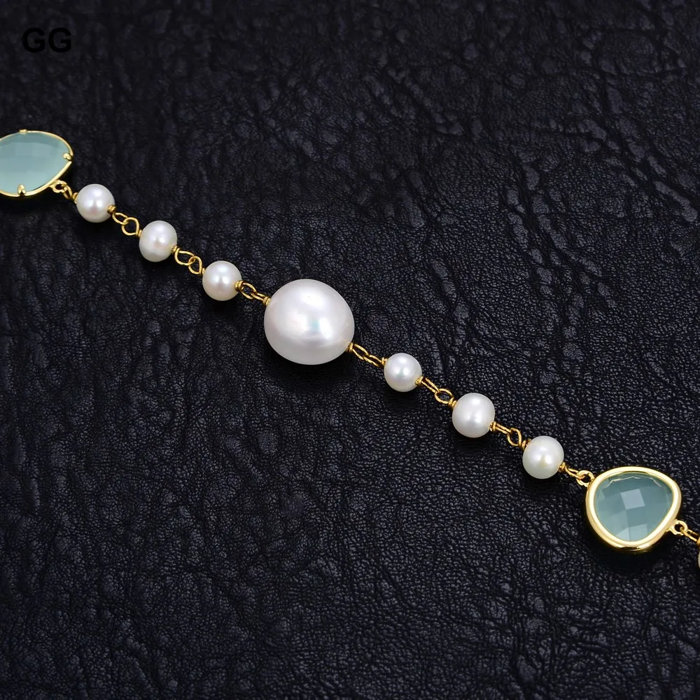 Браслет с зелеными кристаллами 8 дюймов