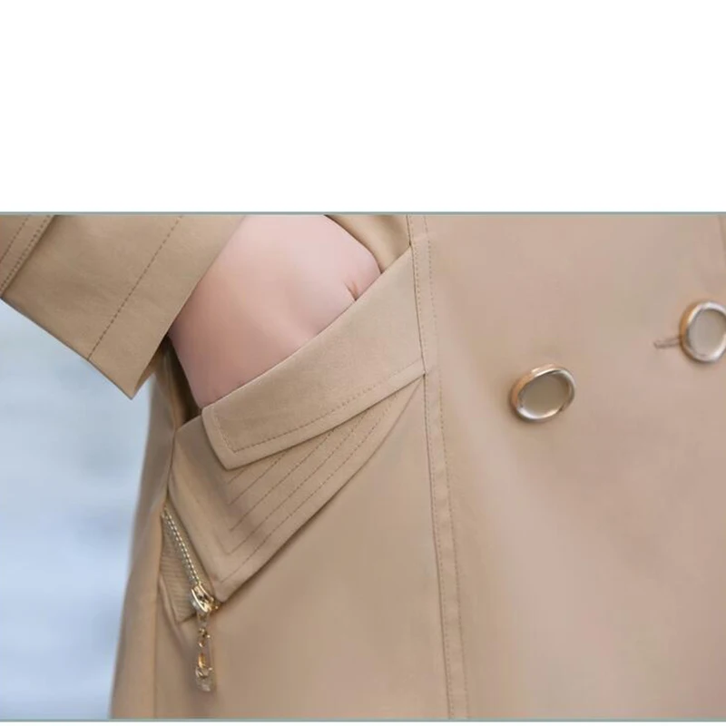 Женский Тренч средней длины 2022 весеннее Новое дамское пальто тонкое осеннее