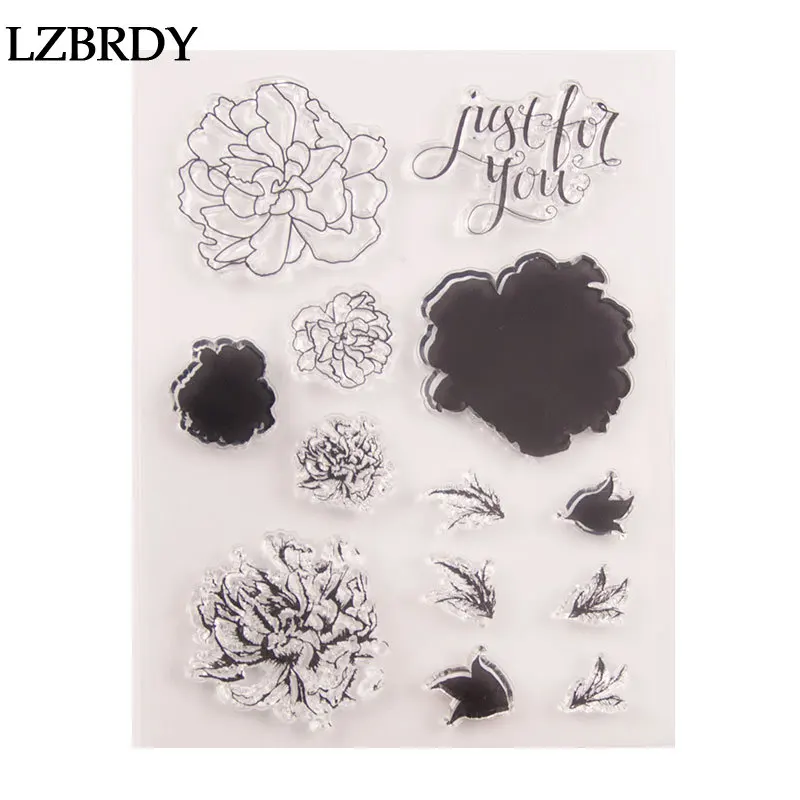 Новинка 2019 прозрачные резиновые штампы и с красивыми буквами в виде цветов для