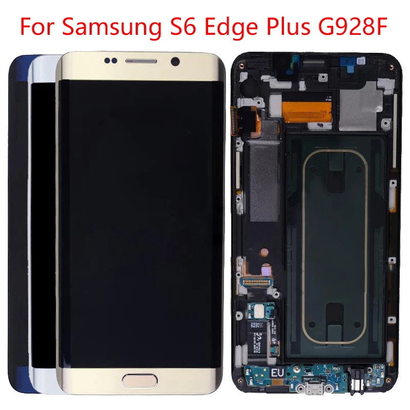 

ЖК-дисплей SUPER AMOLED для Samsung S6 Edge Plus, ЖК-дисплей с рамкой в сборе, без дефектов, для Samsung S6 Edge Plus, G928F, G928G