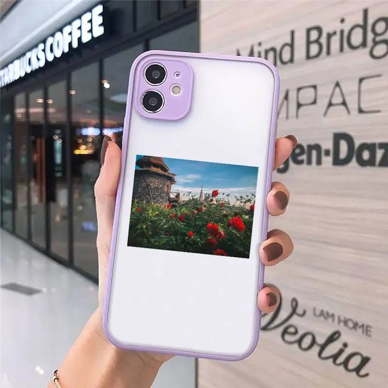 

Cottagecore Style Phone Case matte transparent For purple iPhone 7 8 x xs xr 11 12 pro plus max mini Clear Funda
