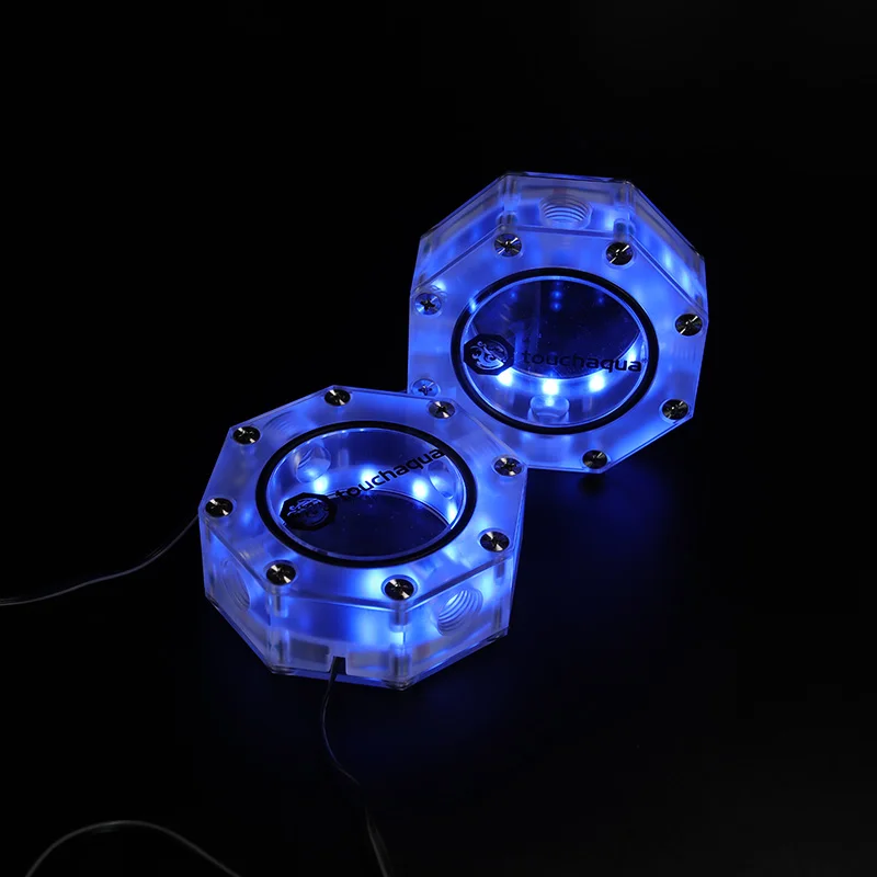 Bitspower Touchaqua бак для воды восьмиугольный двойной комплект посылка Цифровой RGB с 2 шт бак с цветком 5 в Входная мощность
