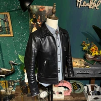 horse tea leather core vintage khaki leather jacket