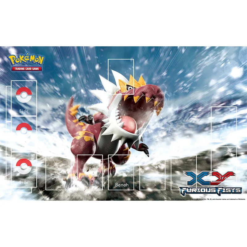 Игровой коврик Takara Tomy Pokemon Card Tyrantrum XY Furious Fists мягкий резиновый для детей игровой
