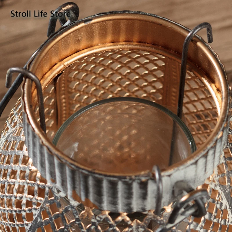 Скандинавский старый ретро подсвечник металлический геометрический креативный