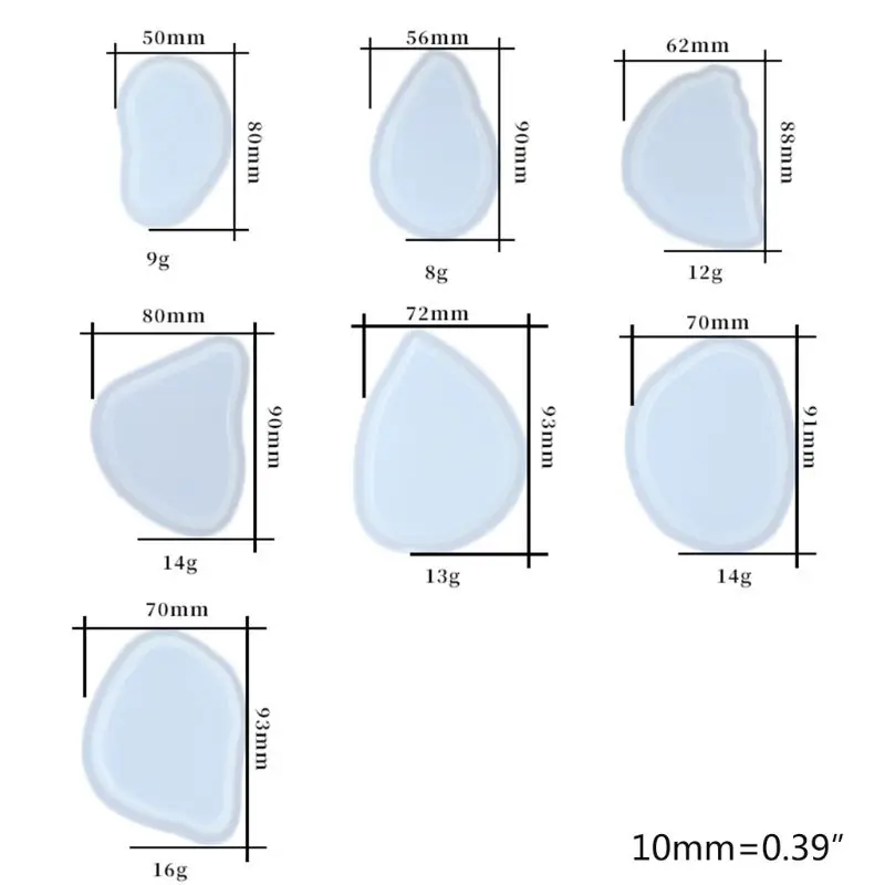 

7Pcs/Set Crystal Epoxy Tags Silicone Mould Pendant Casting Mold Handmade DIY Crafts Jewelry Making Tool