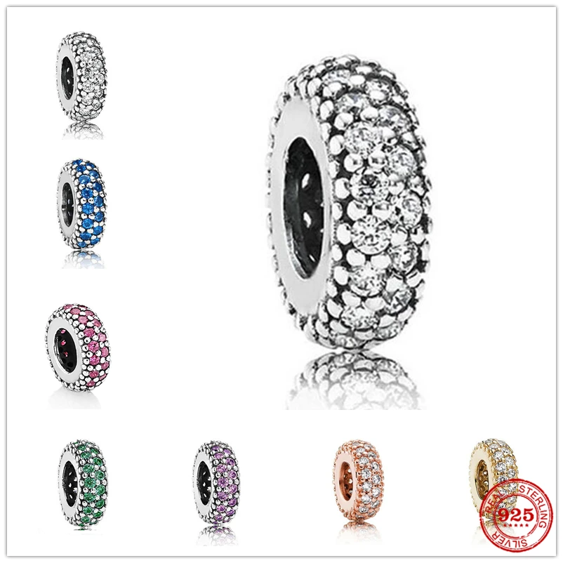 

Новинка, серебро 925 пробы, блестящий белый, розовый, красный, синий, золотой, оригинальный браслет Pandora, самодельные Украшения для женщин