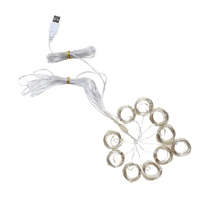 

2M 200 LED Christmas Decoration Curtain LED Light String Festival Home Party Decor Christmas Ornament With USB Recharge