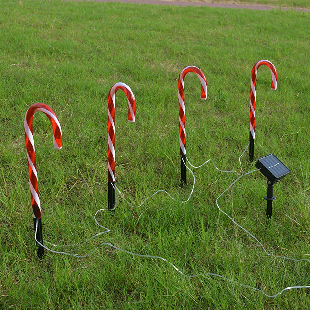 

Solar Christmas Light Christmas Candy Cane Pathway Lights 2021 Christmas Decoration For Home Garden New Year Holiday Lights