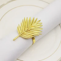 12pcslot new golden loose tail leaf napkin ring western restaurant napkin button wedding party mouth cloth table decoration
