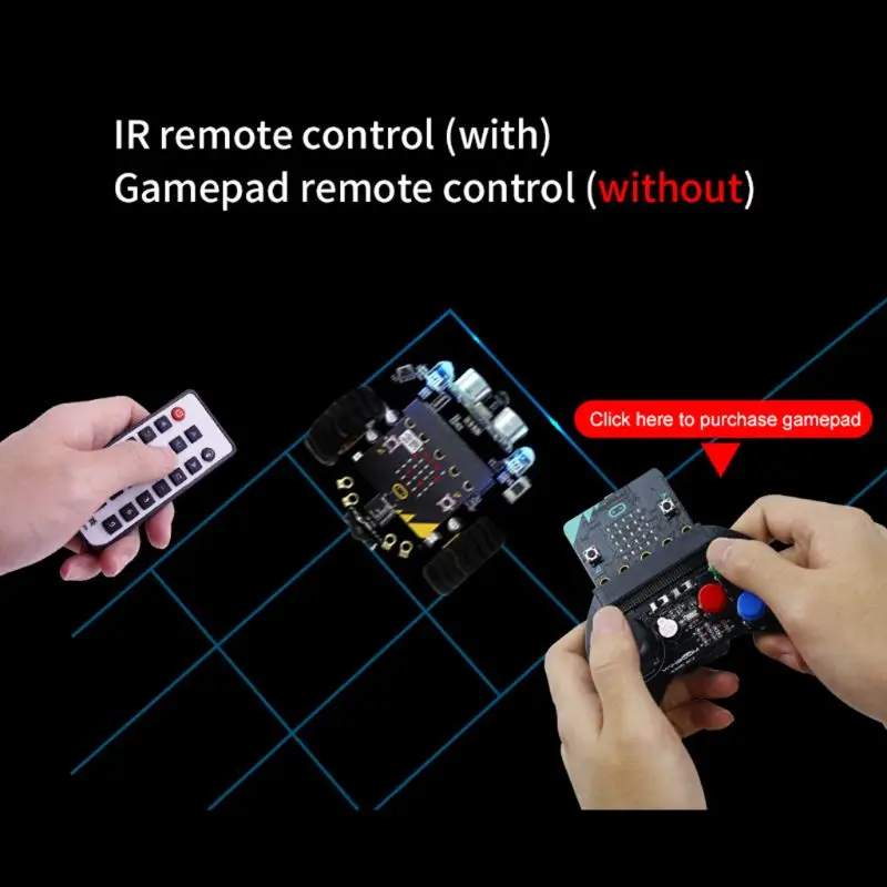 

1Set Micro: bit Graphical Programming Robot Mobile Platform Smart Car V4.0 Support Line Patrol Ambient Light Accessories C26