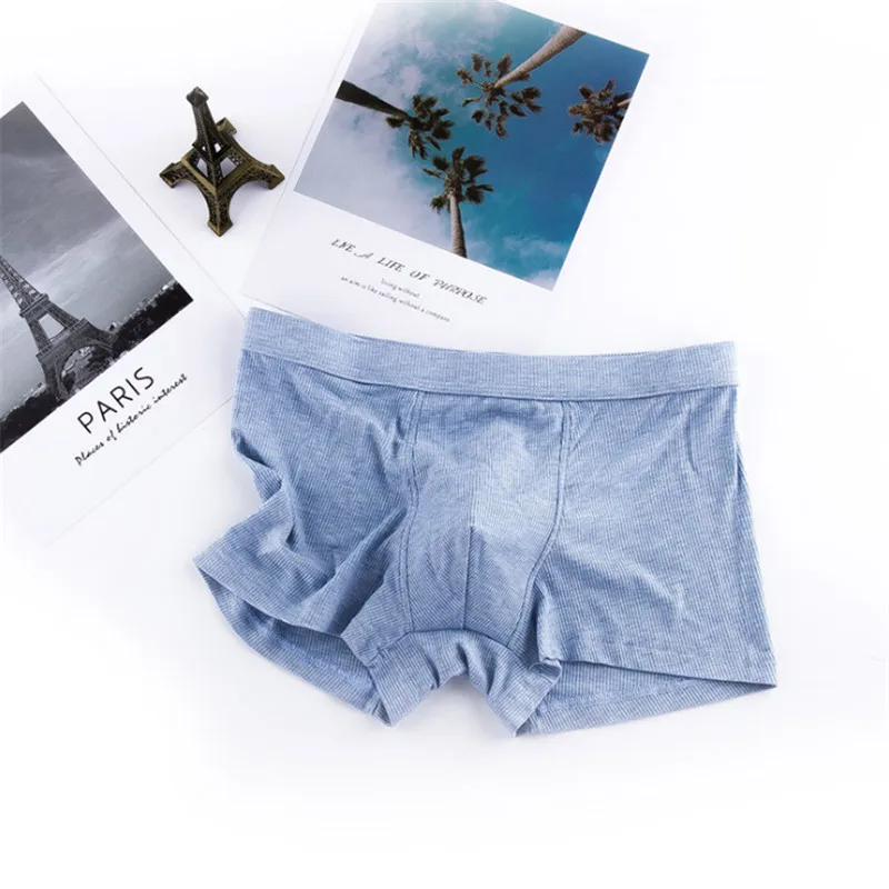 Двойные швы мастерство кожа хлопок нижнее белье шорты U выпуклый дизайн мужские