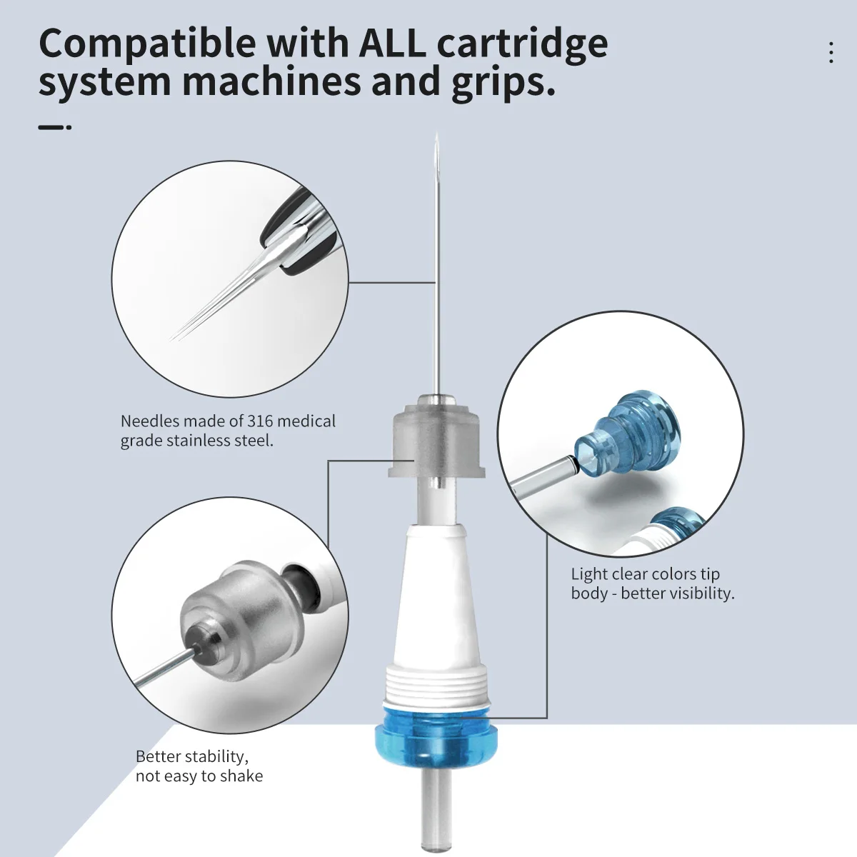 Заводская поставка OEM! Стерилизованные иглы для тату-картриджей PMU 1RL 3RL Круглый